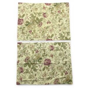 2 Ralph Lauren Wilton Rose Floral Standard Shams Beige